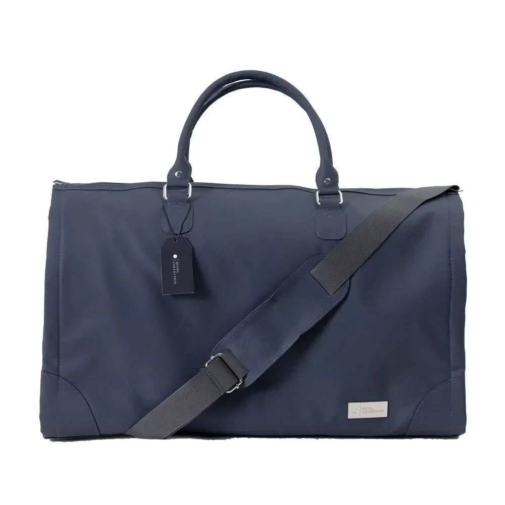 Navy Travel Duffel Bag with Shoulder Strap - collapsible (garment bag inside)